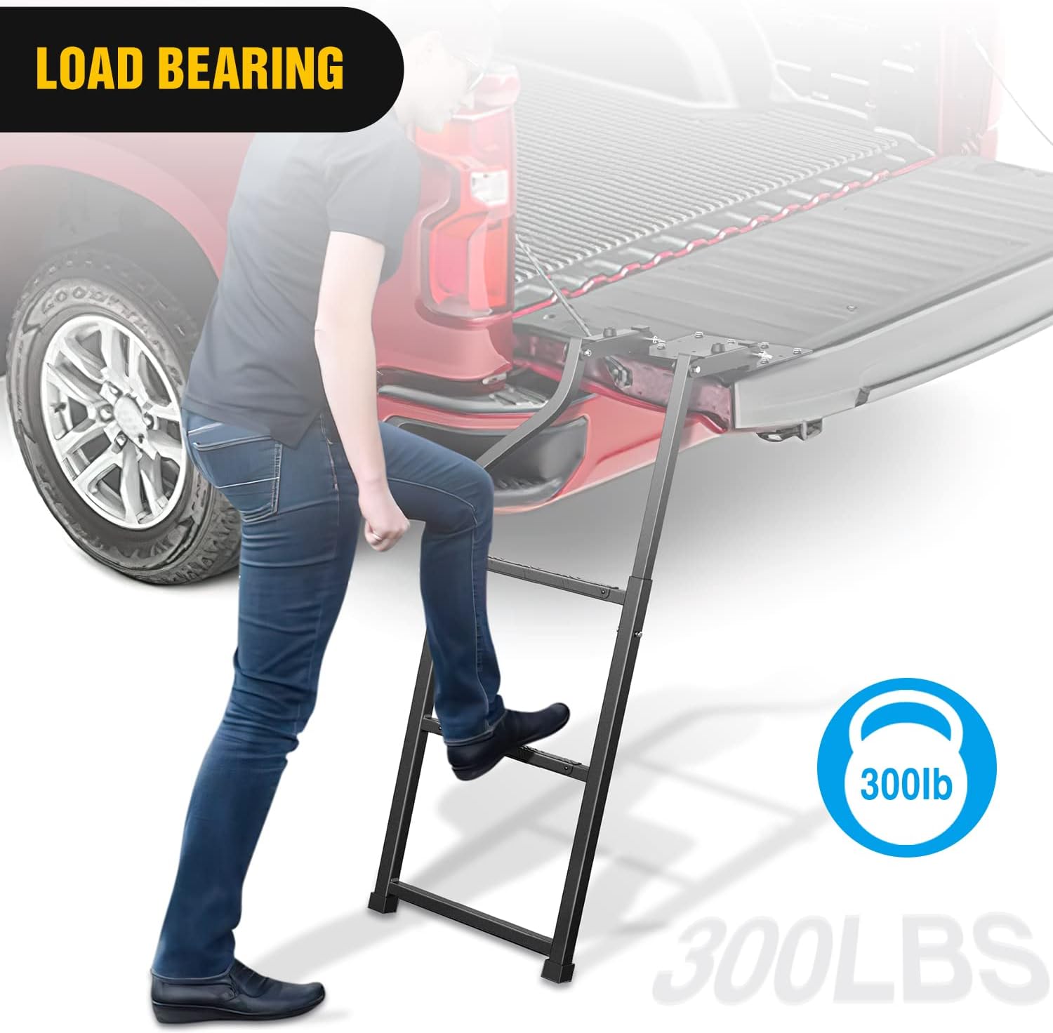 Nilight Aluminum Slip-Proof Nerf Steps 2Pcs Black for Pickup Trucks | Drilling required Universal Side Step Side Hoop Steps Nerf Bars Assembly for Chevy (Chevrolet) Ford Toyota GMC Dodge RAM