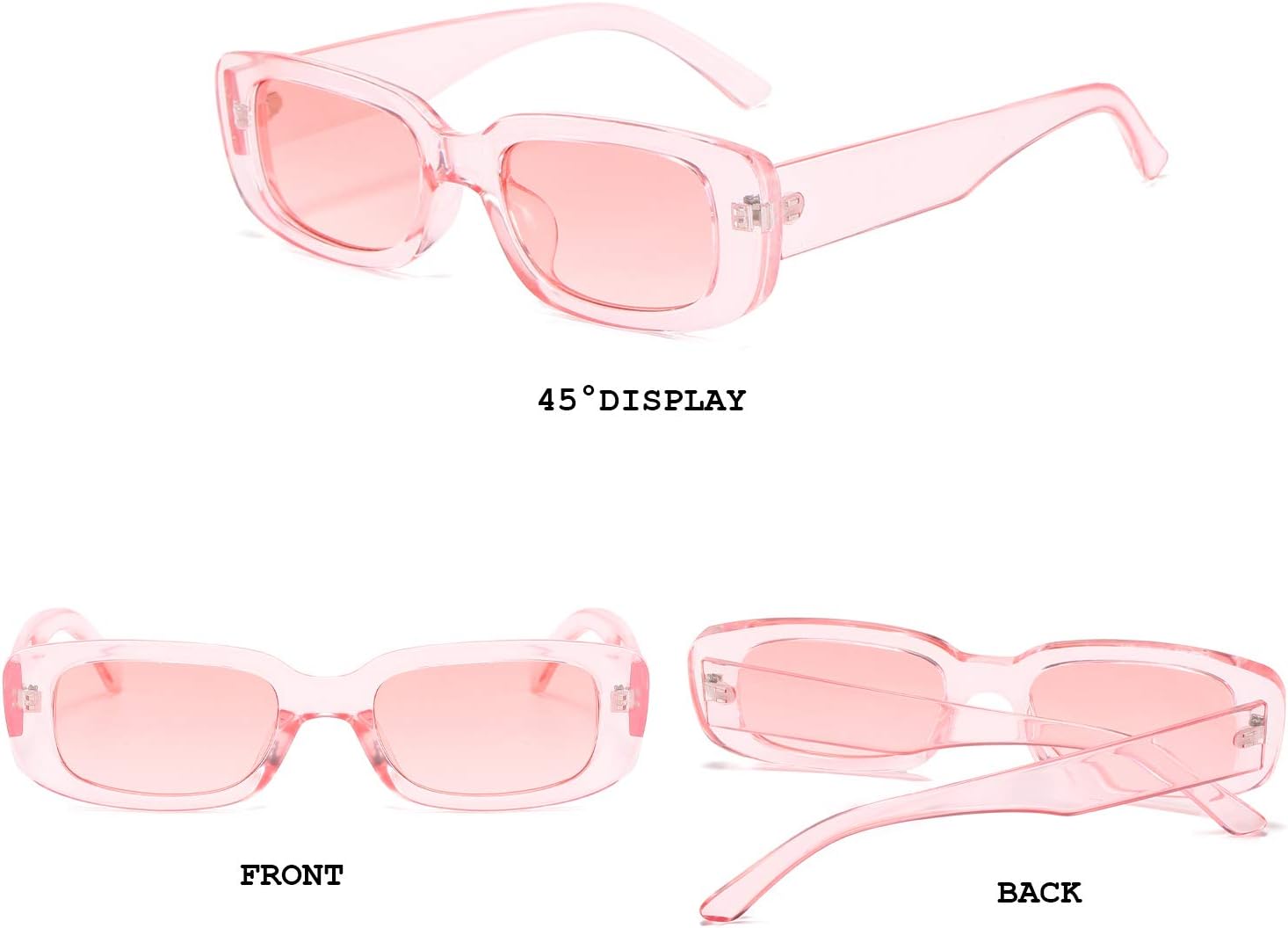 BUTABY Rectangle Sunglasses for Women Retro Driving Glasses 90’s Vintage Fashion Narrow Square Frame UV400 Protection