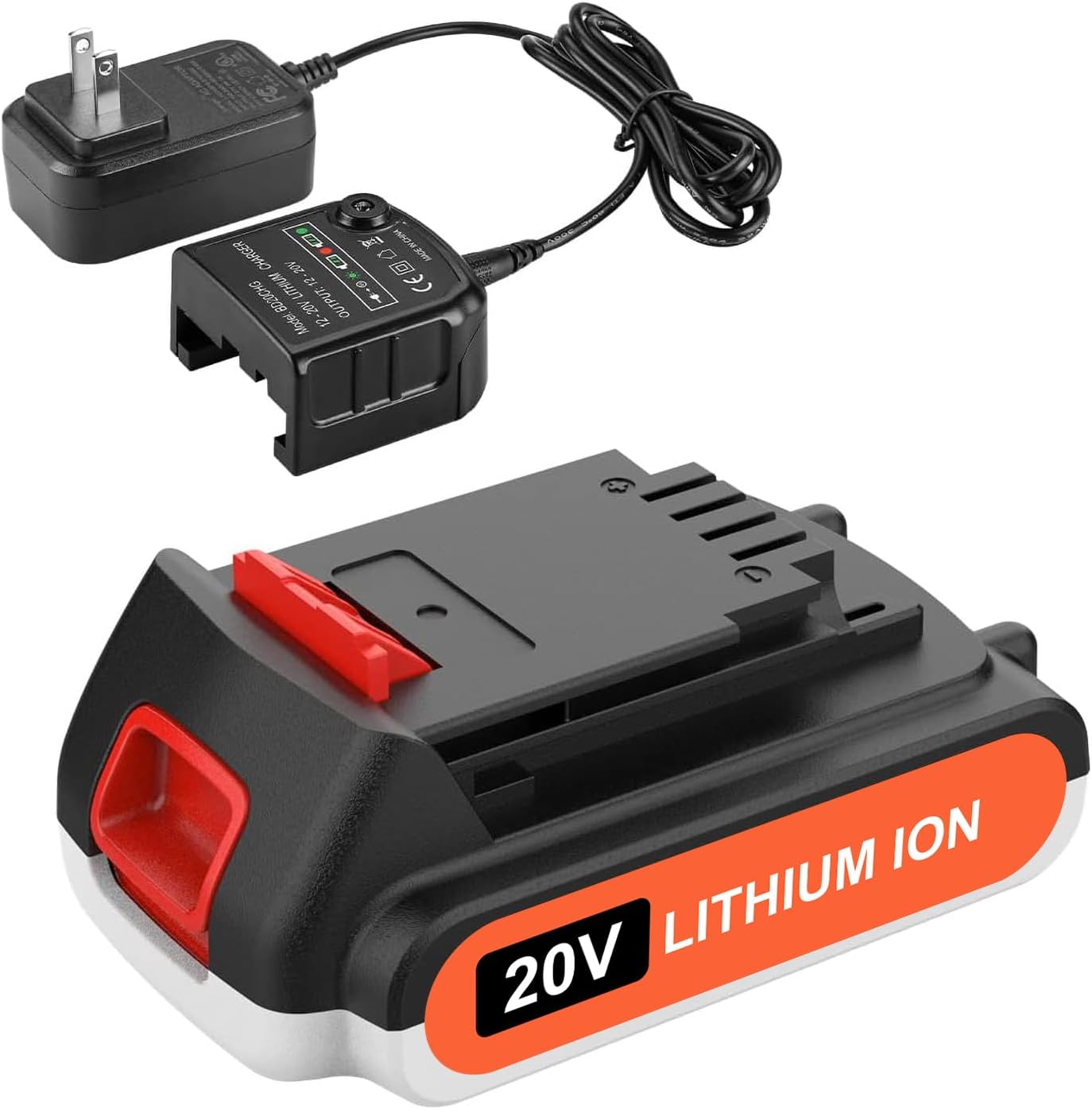 ANTRobut 3500mAh Replacement for Black and Decker 20V Lithium Battery and Charger Compatible with 20V Black & Decker Batteries