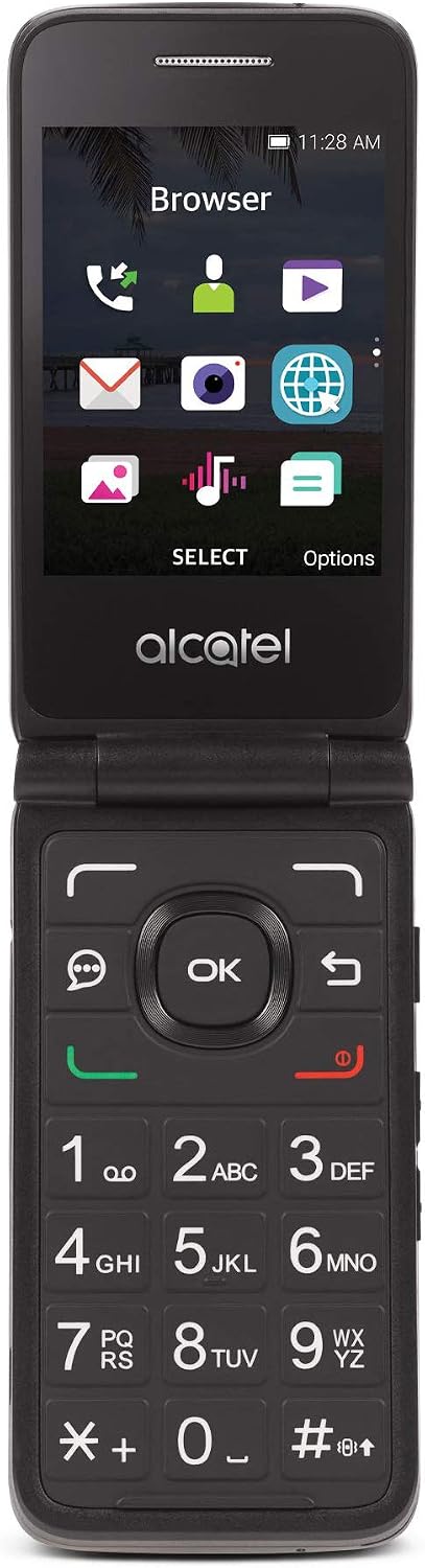 Tracfone Carrier-Locked Alcatel MyFlip 4G Prepaid Flip Phone- Black - 4GB - Sim Card Included CDMA (Renewed)