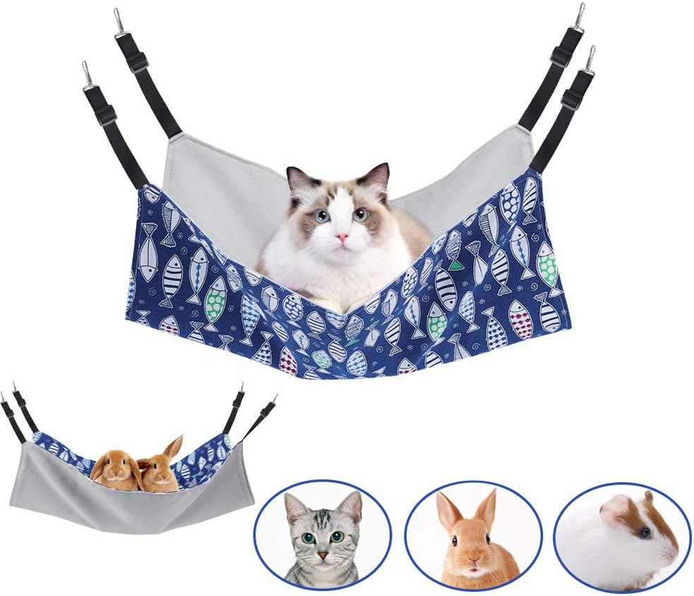 Cat Hammock Bed for Cage, 22x18 inch Adjustable Hanging Cat Hammock