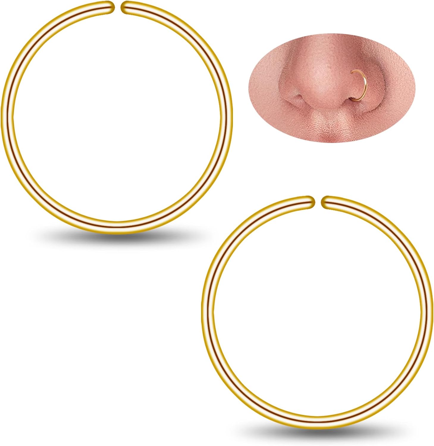Small Gold or Sterling Silver Huggie Hoop Earrings for Women Cartilage Nose Helix Tragus