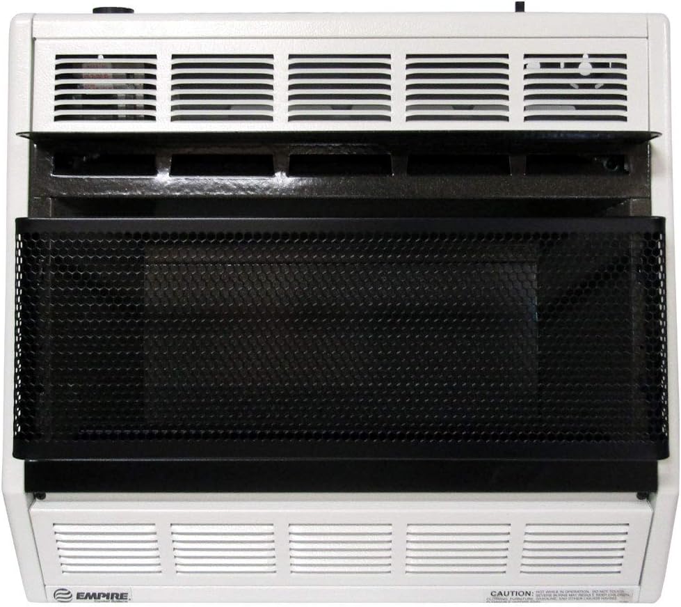 Empire BF30 White Vent Free Blue Flame Heater Propane 30000 BTU Thermostatic Control