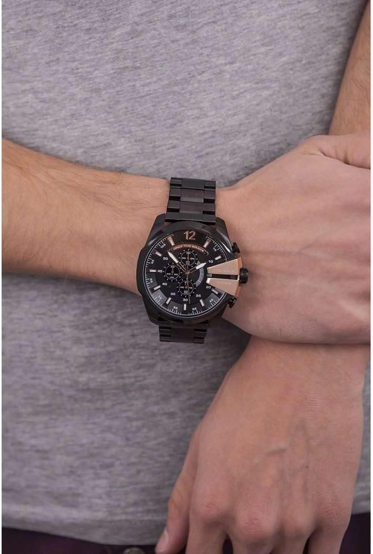 Diesel Mega Chief Watch for Men, Chronograph Men's Watch