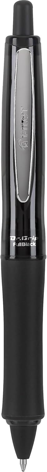 PILOT Dr. Grip FullBlack Ballpoint Pen, Black Ink, Single Pen