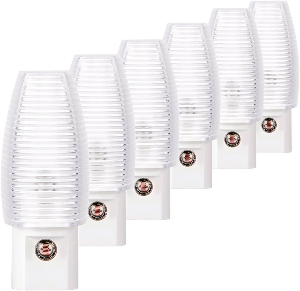 Emotionlite Plug-in Night Light, Dusk to Dawn Sensor, Warm White, 4 Pack | Warm white sensor night light, ideal for nursery, bedroom, bathroom, hallway, stairs & kitchen
