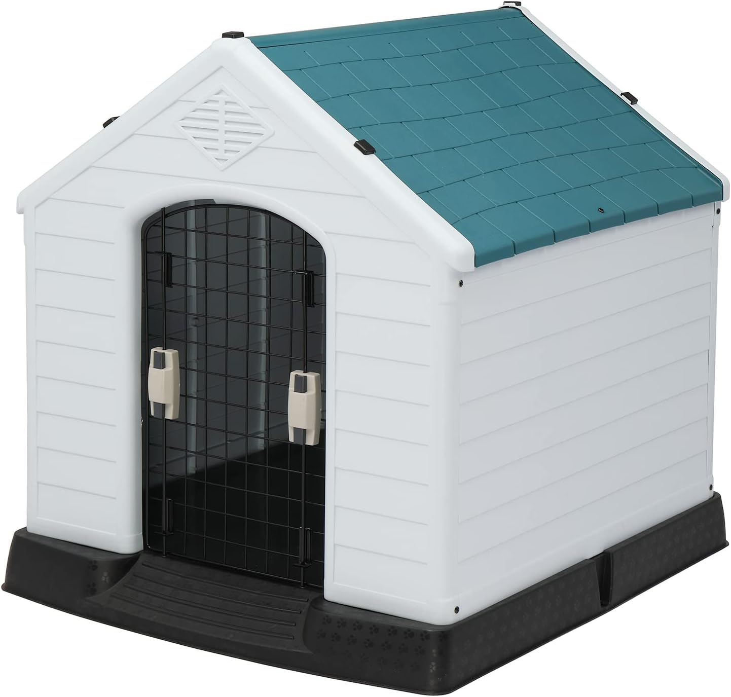 Bonnlo Plastic Dog House, 33" Pet Dog Kennel with Door Water Resistant for Small Medium Sized Dogs, Indoor & Outdoor Use (32.7" H)