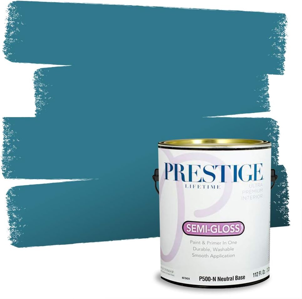 Prestige Paints E400-P-SW6506 Exterior Paint and Primer in One, 1-Gallon, Satin, Comparable Match of Sherwin Williams Vast, 1 Gallon, SW45-Vast Sky