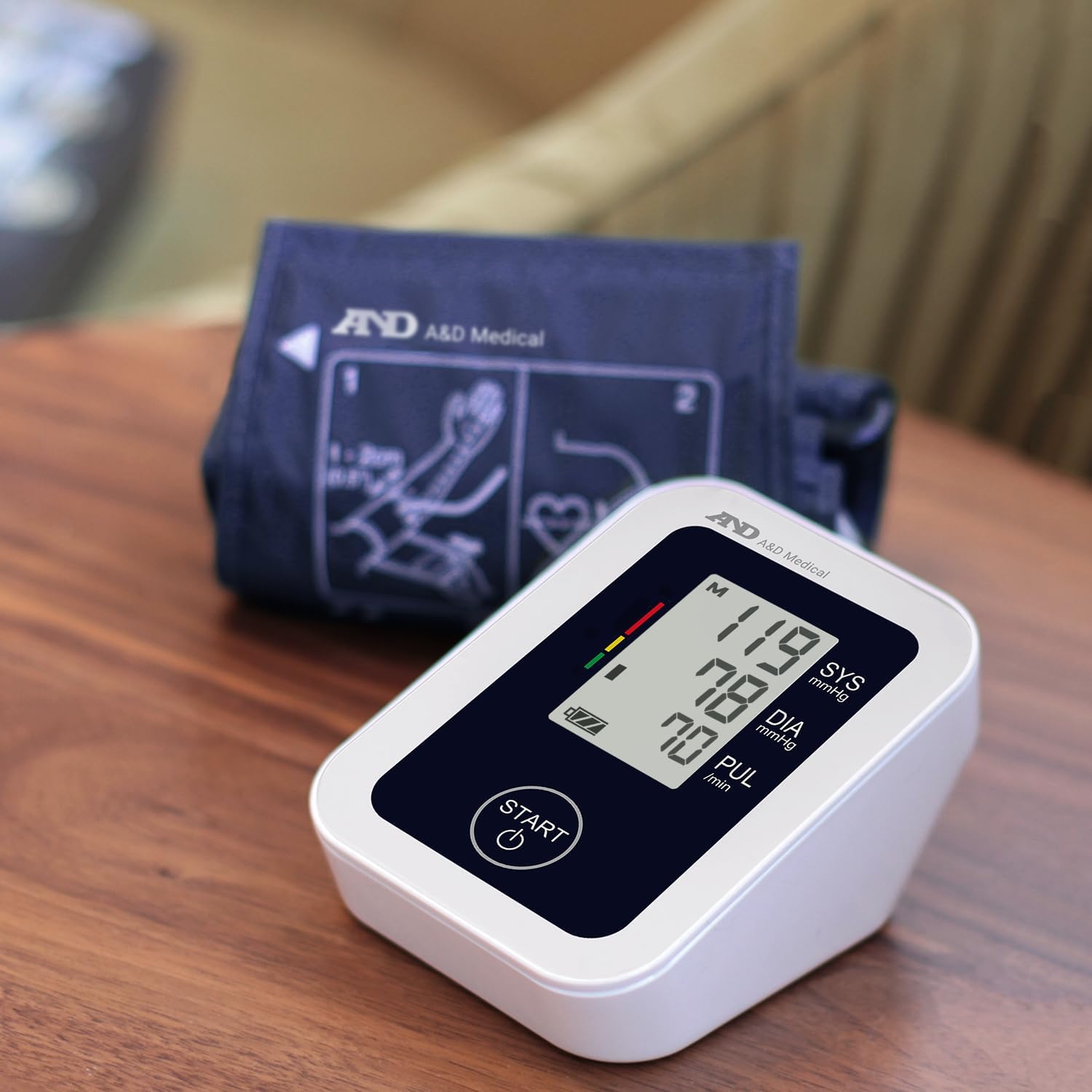 A&D Medical UA-651 Upper Arm Blood Pressure Monitor, Cuff 8.6-16.5” | Upper Arm Precise BP Machine – Wide Range Cuff (8.6”), 60 Readings, Large LCD Display, Adults, Includes 4 AA Batteries