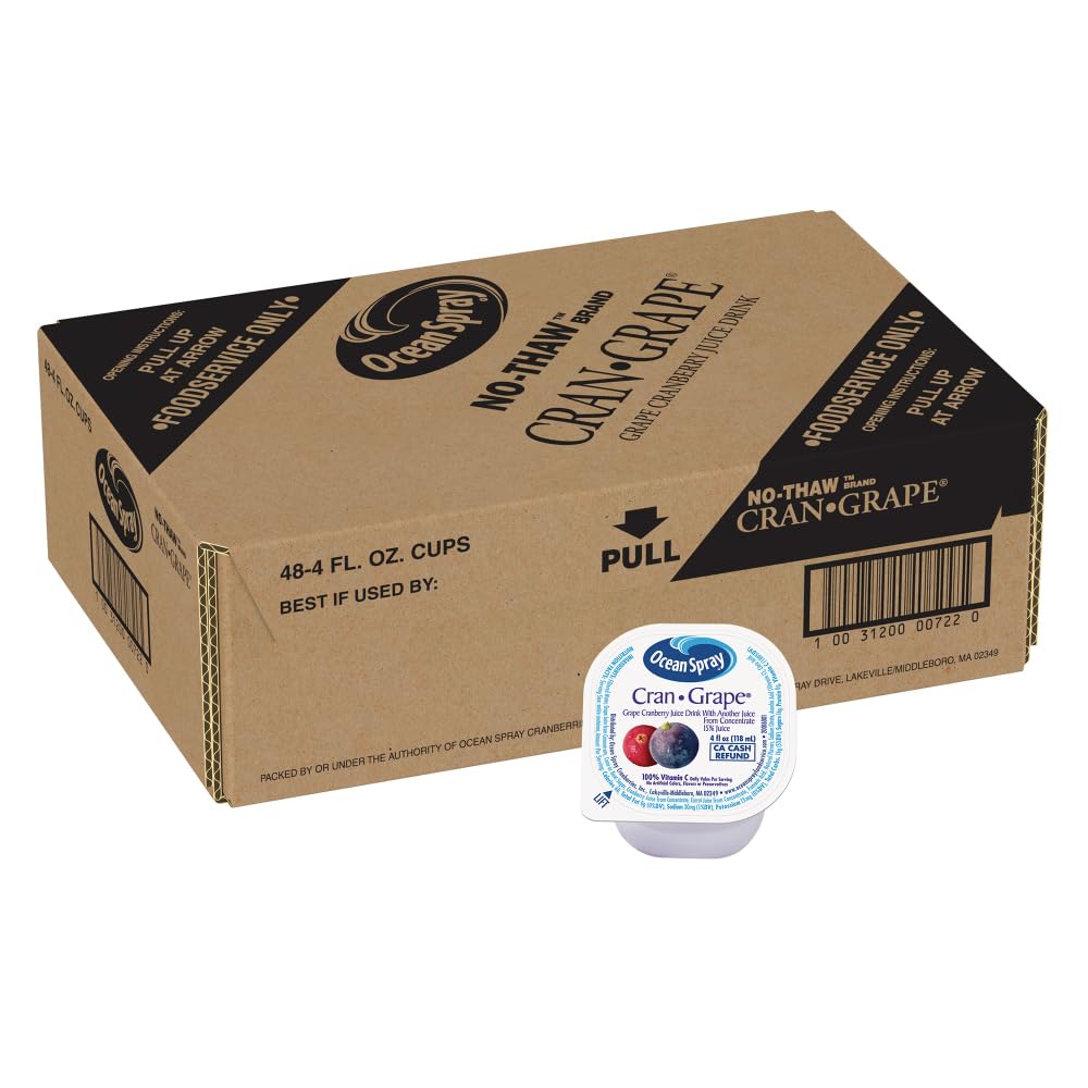 Ocean Spray Cran-Grape Juice Cups 4 Ounce (Pack of 48)