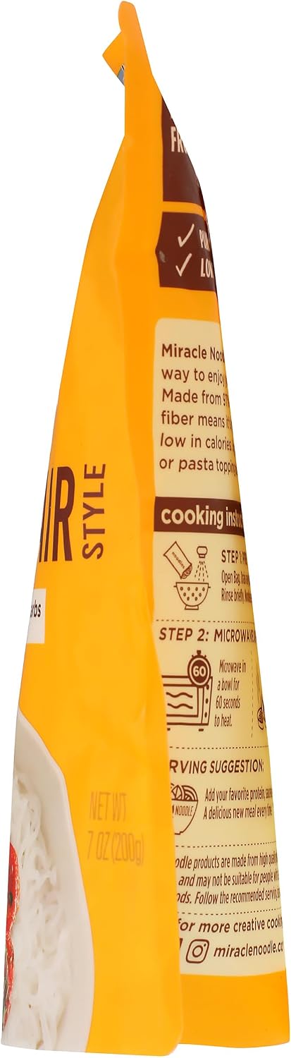 Miracle Noodle Organic Plant Based Angel Hair Noodles, 7 OZ