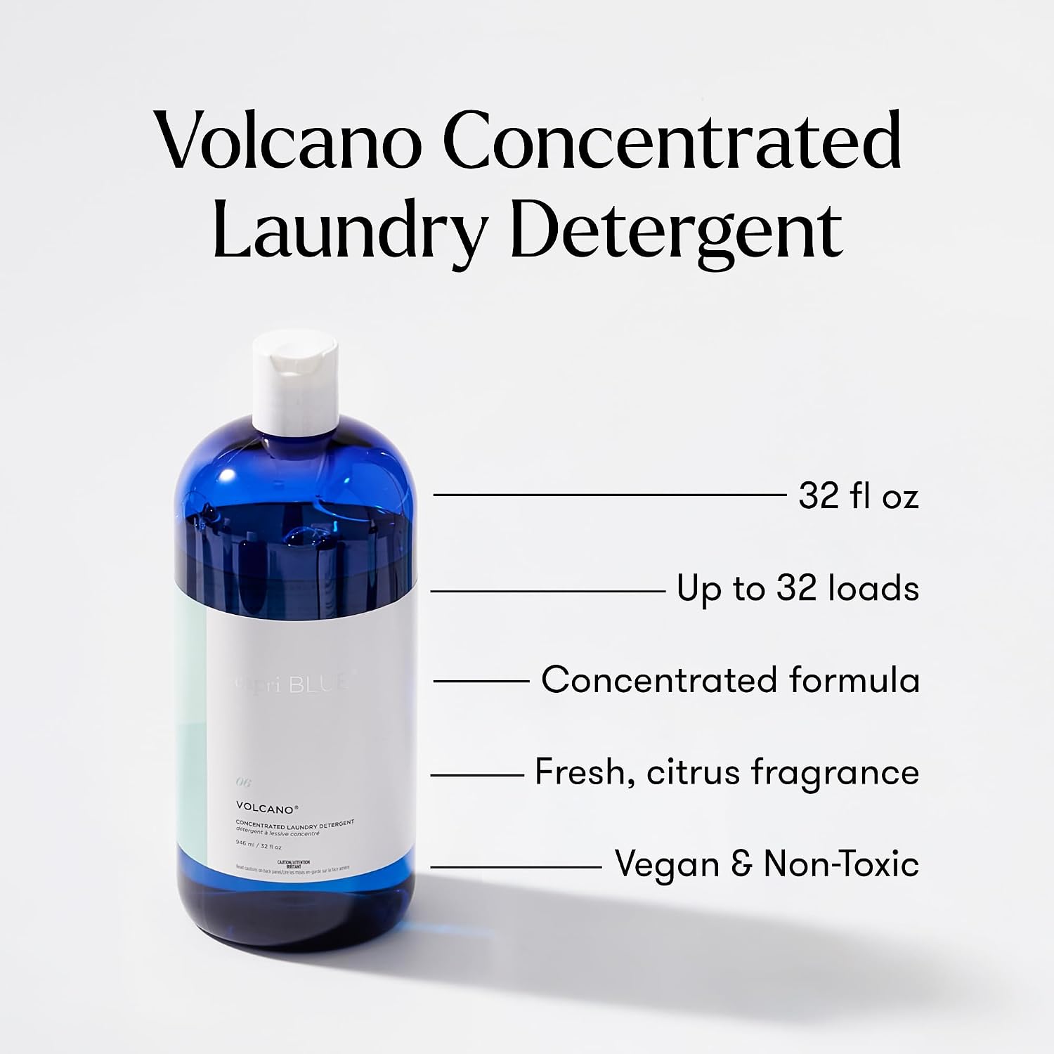 Capri Blue Volcano Laundry Detergent Liquid - This Luxury Non-Toxic Laundry Detergent is Vegan & Cruelty Free - Formulated with Grapefruit &