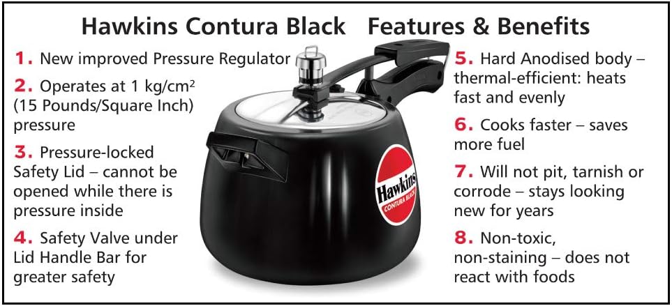 Hawkins Contura 3.5 Liters Hard Anodized Pressure Cooker
