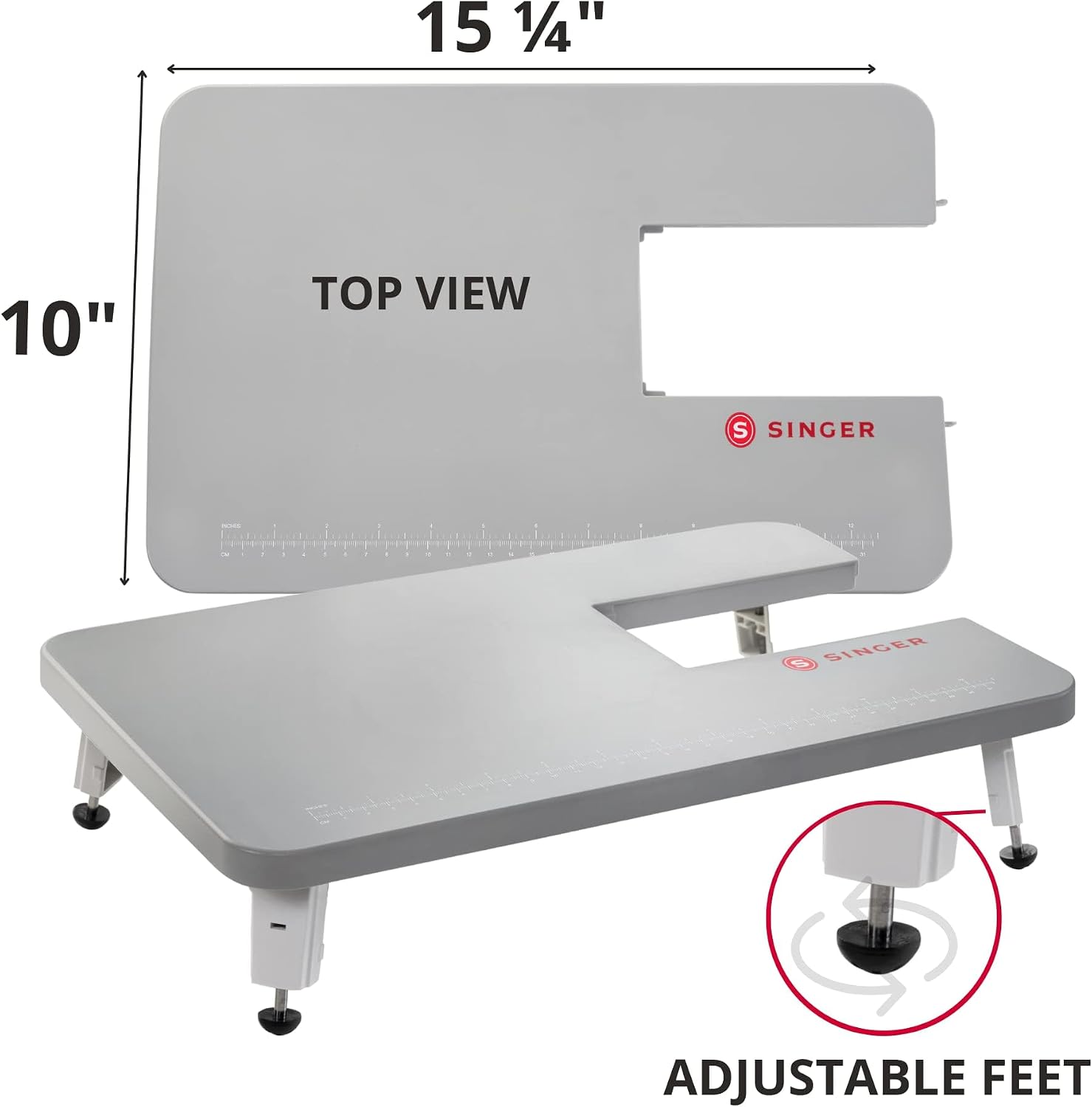 SINGER | Heavy Duty 4452 Sewing Machine 4411, 4423, 4432, and 4452 Mechanical Heavy Duty Sewing Machines Extension Table, Gray