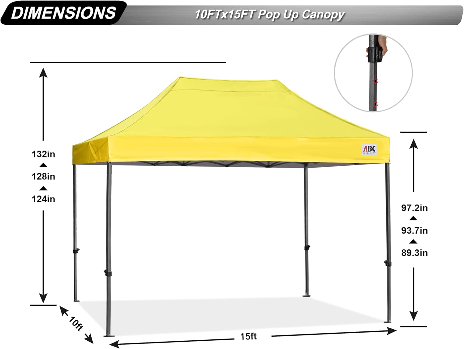 ABCCANOPY Patio Pop Up Canopy Tent 10x10 Commercial-Series (Black)