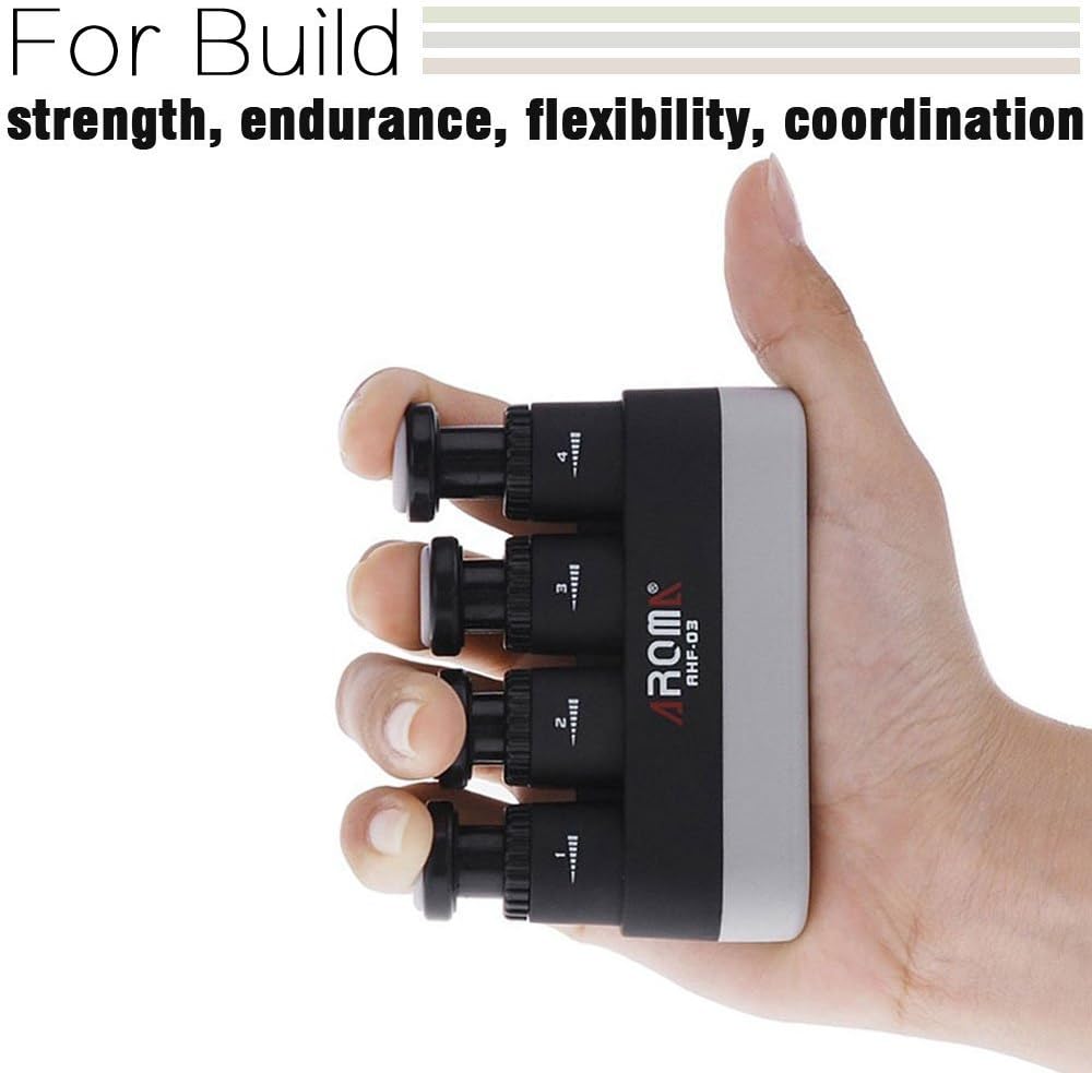 Finger Strengthener, 4 Tension Adjustable Hand Grip Exerciser Ergonomic Silicone Trainer for Guitar, Piano, Trigger Finger Training