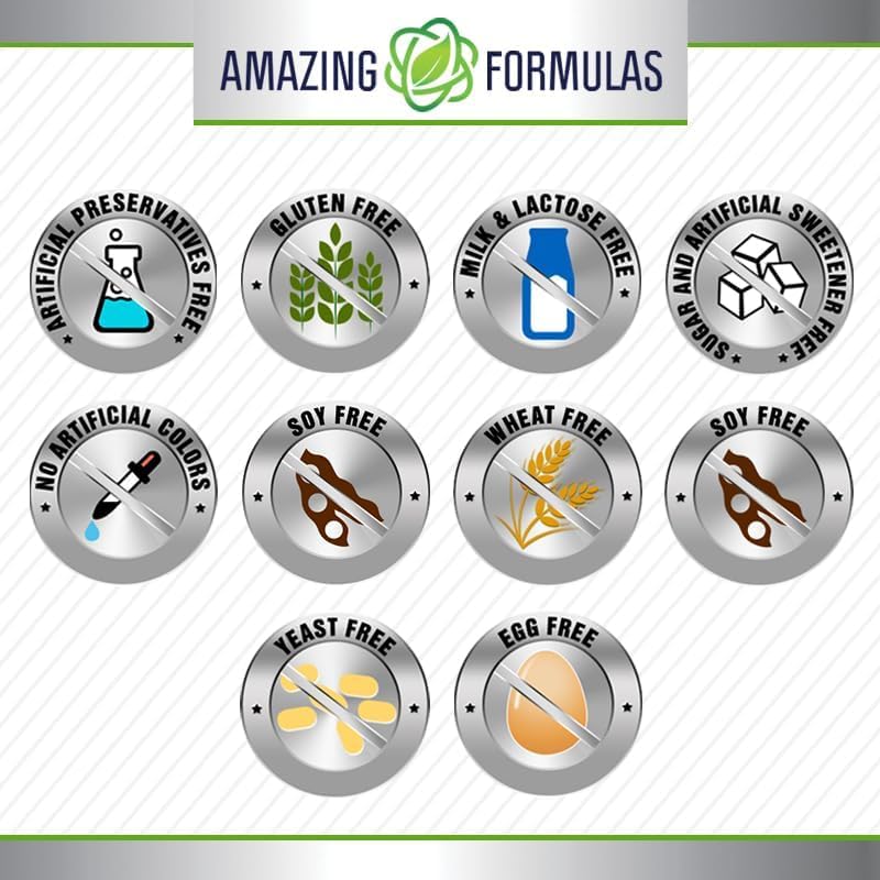 Amazing Formulas Iron as Ferrous Sulfate Supplement | 130 Mg per Serving | 240 Tablets | Non-GMO | Gluten-Free | Made in USA