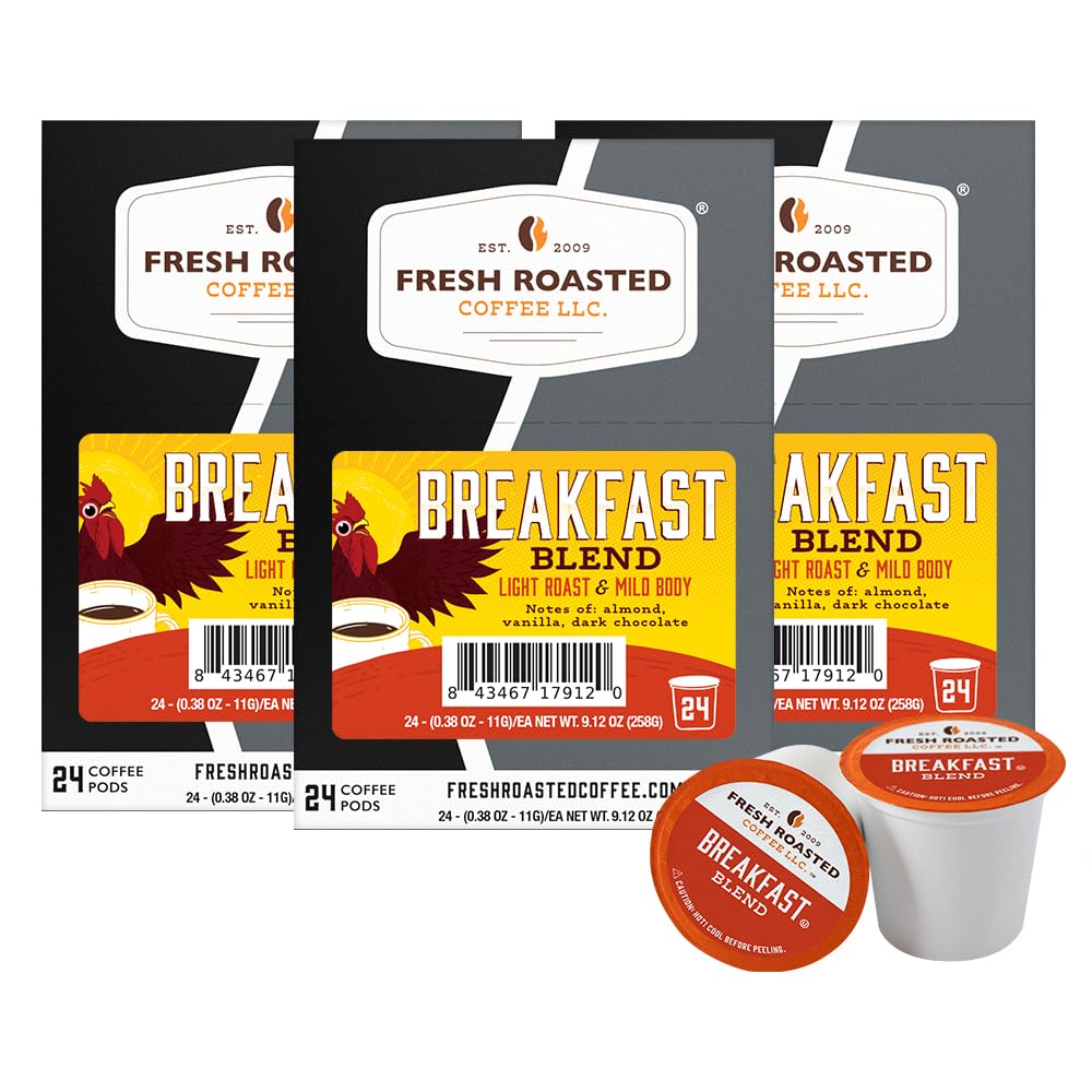 Fresh Roasted Coffee, Organic Colombian K-Cup Pods for Keurig Brewers, Medium Roast, USDA Organic, Kosher, 24 Count (Pack of 3)