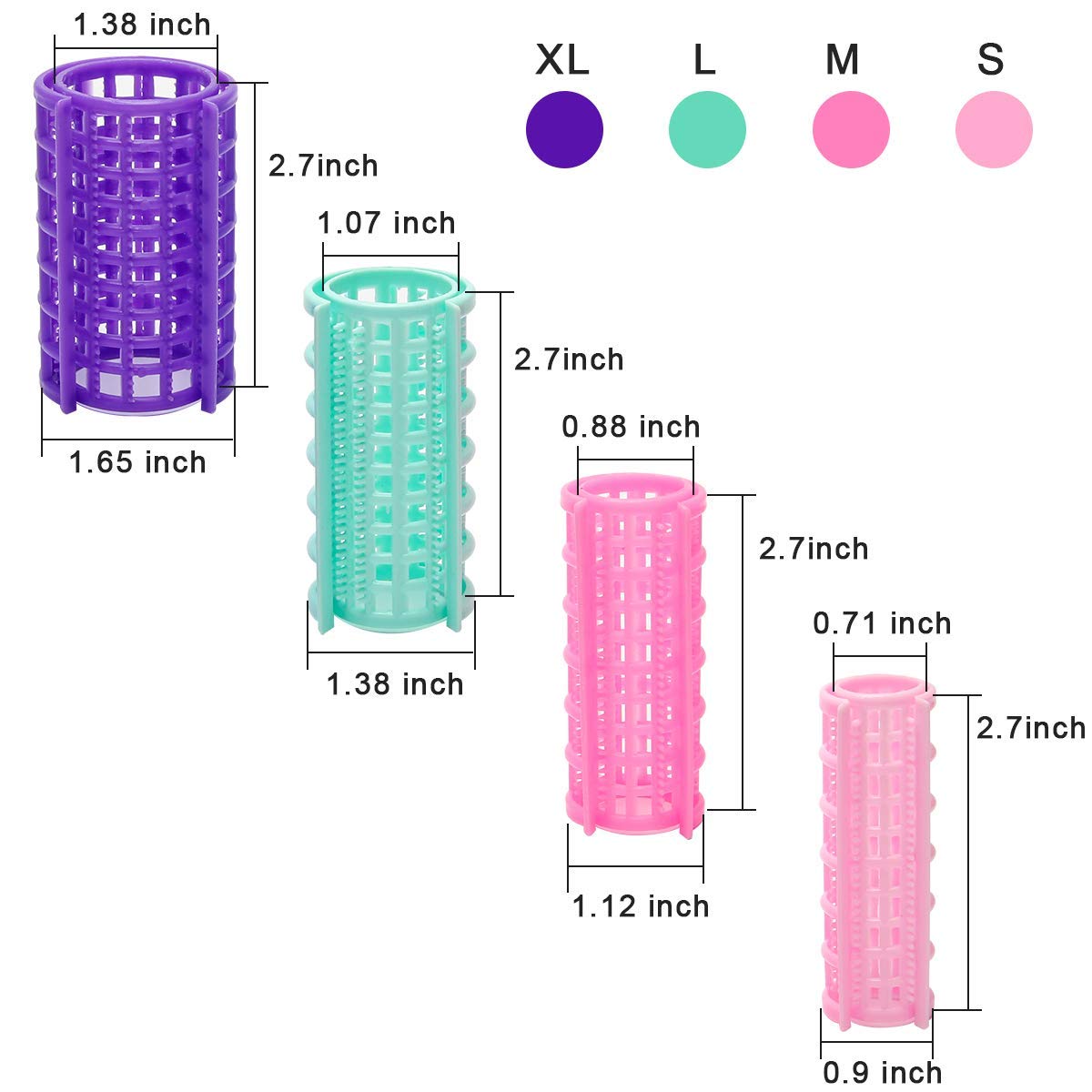 Ahier Hair Roller, 20 Pack Self Grip Roller, 4 Kinds Hairdressing Curlers for DIY or Hair Salon (Barrel type) (Barrel type)
