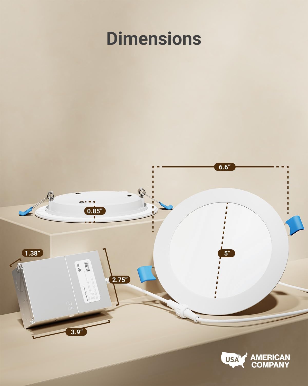 Sunco 4 Pack 6 Inch Canless LED Ultra-Slim Recessed Light, 5CCT, 14W=100W