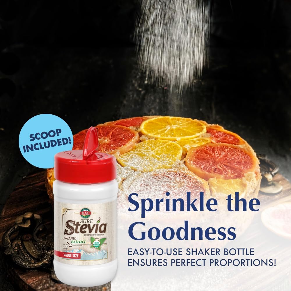 KAL Sure Stevia Extract Powder, Low Carb, Plant Based Stevia Sweetener, Great Taste, Zero Calories, Zero Sugar, Low Glycemic & Perfect for a Keto Diet, 60-Day Guarantee, Approx. 1820 Servings, 3.5oz | Zero Calorie Sweetener - Organic, Keto Friendly & Low…