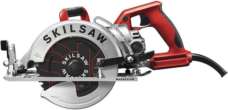SKILSAW SPT77WML-01 15-Amp 7-1/4-Inch Lightweight Worm Drive Circular Saw, Silver | 11.5 Lb Magnesium Worm-Drive, Dual-Field 15a Motor, 7-1/4 Blade