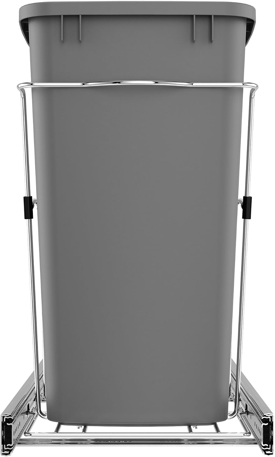 Rev-A-Shelf Pullout Trash Can for Kitchen Cabinets, Black Waste Bin, 35 Qt | Large Capacity Garbage/ Recycling Waste Container, Heavy Gauge Metal Wire Construction w/Full Extension Slides, RV-12KD-18C S