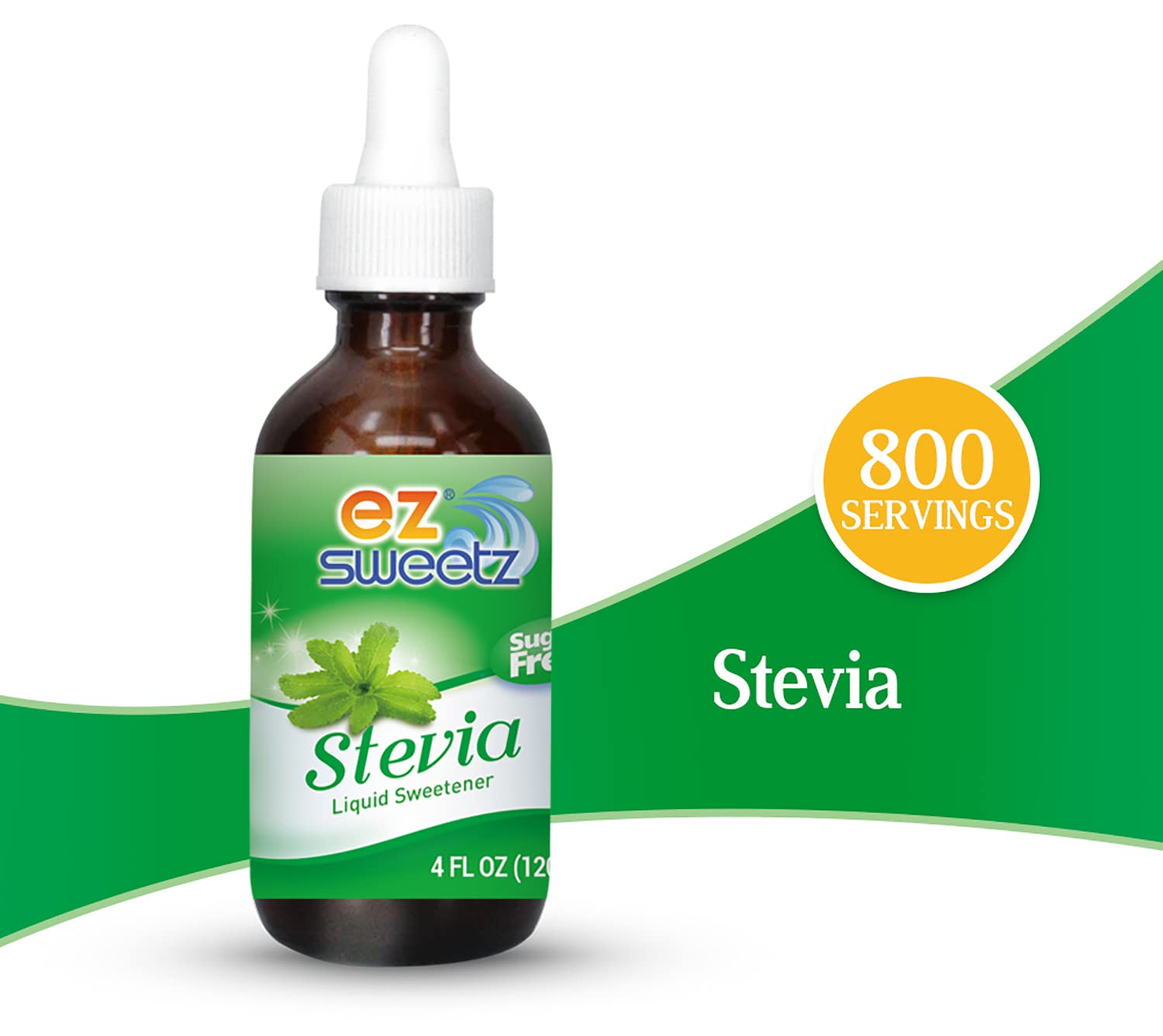 EZ-Sweetz (2-Pack 1.36oz - Liquid De-Bittered Stevia Sweetener 300 Servings/Bottle)
