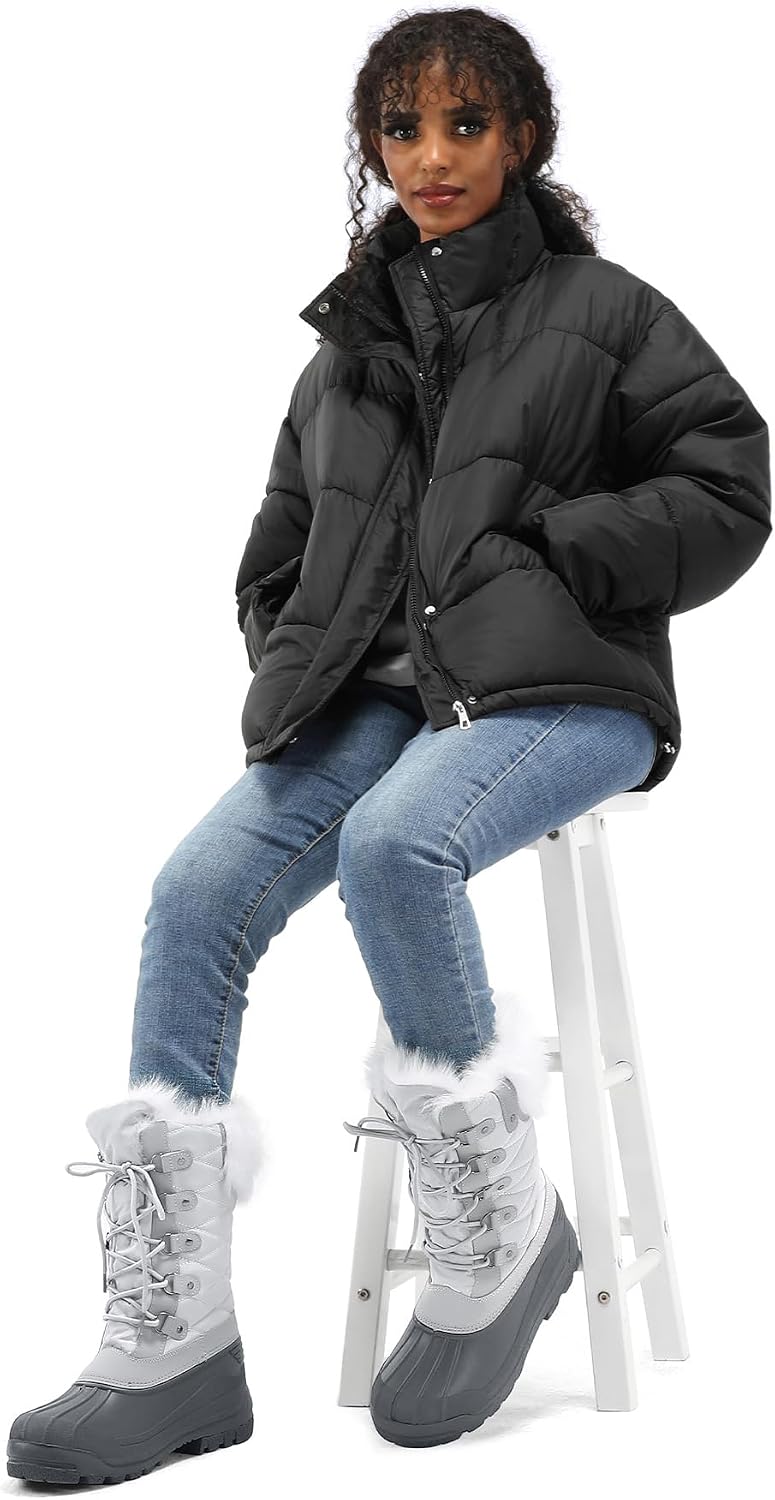 mysoft Women's Snow Boots Waterproof Mid-Calf Winter Boots