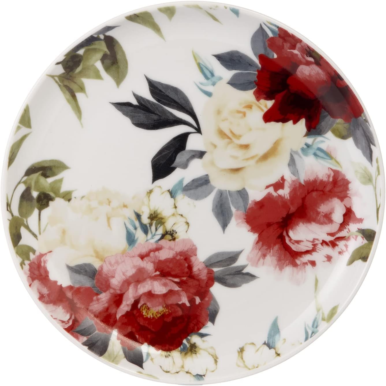 Safdie & Co. Rose Garden 16 Piece Dinnerware Set, Service for 4, Fiesta Dinnerware, plates and bowls sets, network essentials, Porcelain dinner plates