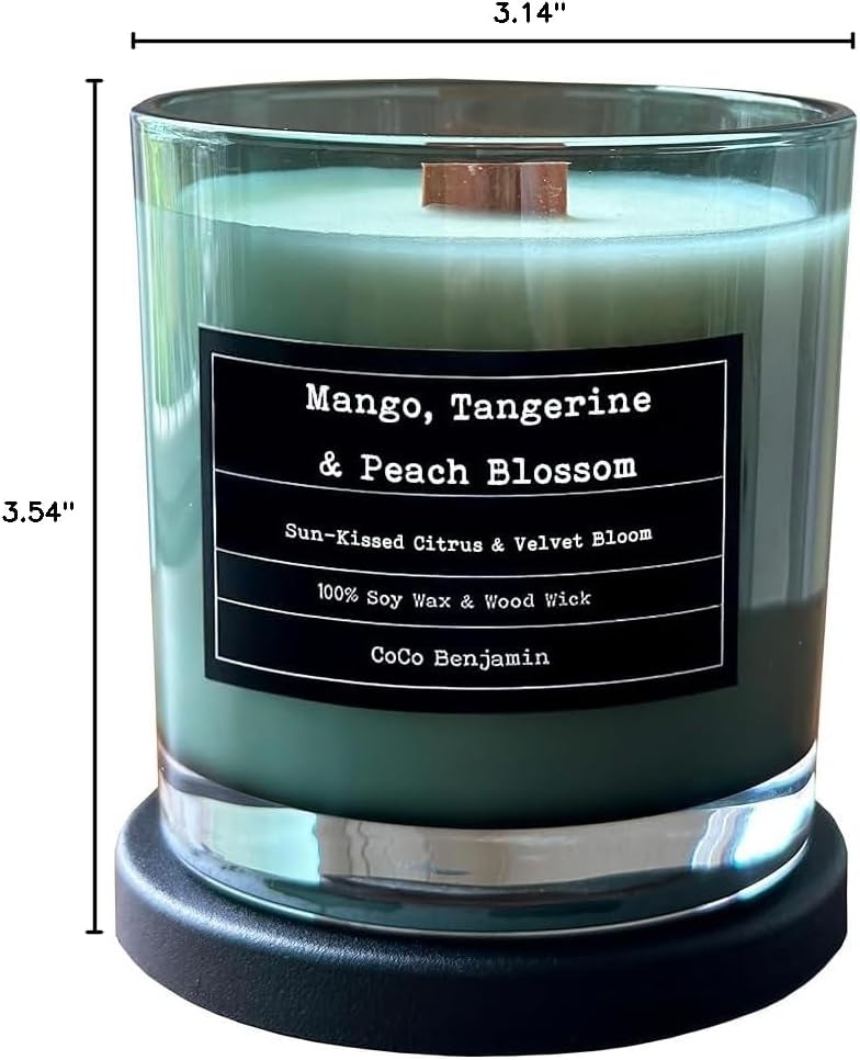 100% Natural Soy Wax Candle by CoCo Benjamin - Highly Scented & Hand-Poured Luxury Candle ((Majestic Balsam Fir Trees) - Clean Burning Cotton Wick