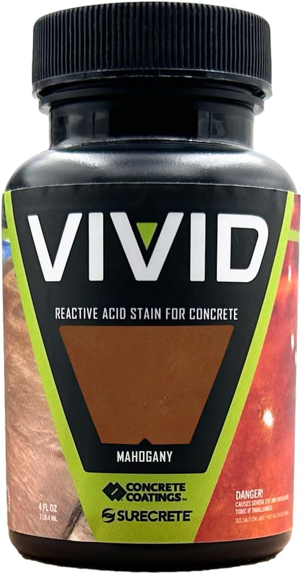 CC Concrete Coatings Vivid Acid Stain for Concrete | Weathered Terracotta | 4 oz Tester