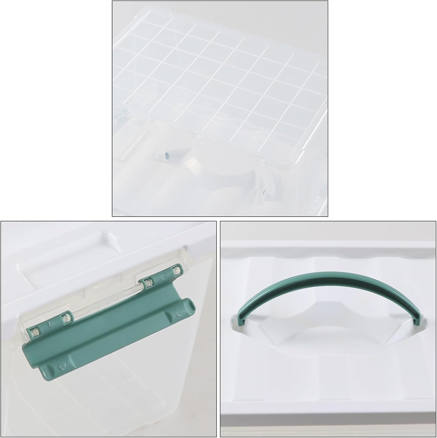 17.5 L Clear Plastic Storage Box, 4-Pack Latch Storage Bin