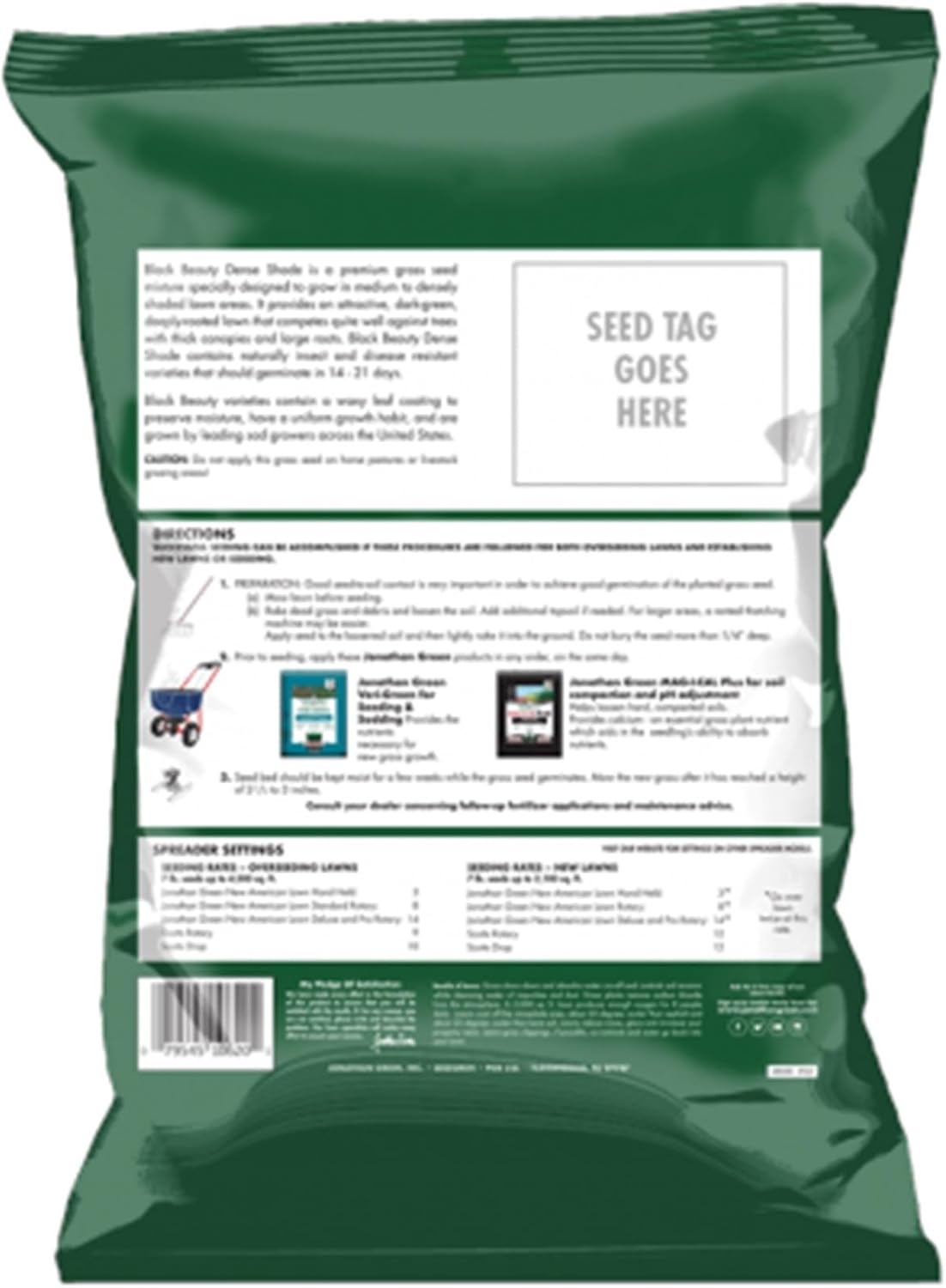 Jonathan Green & Sons, 7 lb, Dense Shade Grass Seed Mixture | Dark Green Turf, For Medium to Heavily Shaded Areas