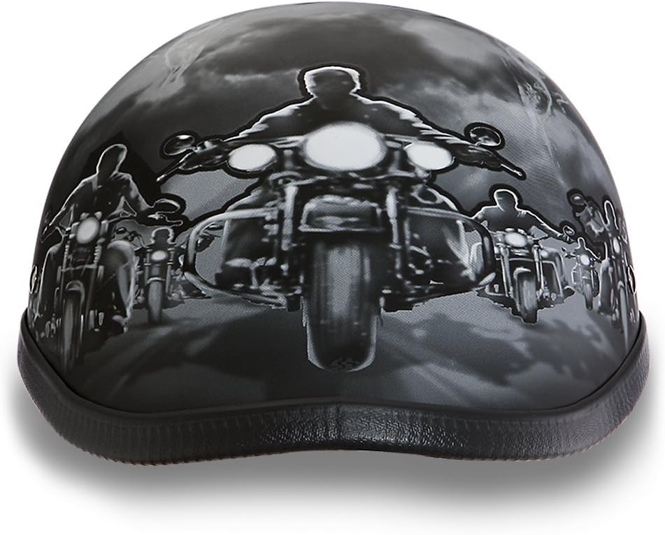 Daytona Helmets Graphics Bicycle Helmets for Men - Novelty Half Helmet with Breathable Liner - Retro Skull Cap – Eagle Headgear with Head Wrap