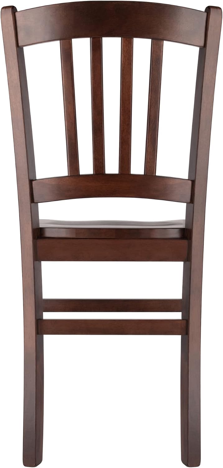 Winsome Madison Seating, Walnut Medium | Classic Backed Kitchen & Dining Room Chairs, Simple & Elegant Home Seating Solution, Great for Office