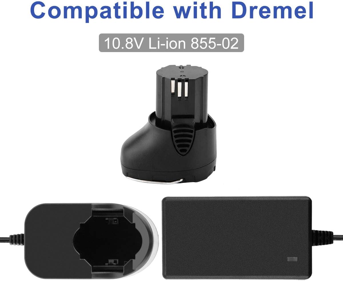 Exmate 2 Pack 10.8V 3.0Ah Battery Compatible with Dremel 855-01 855-02 8000-01 8001-01 8001-02 Cordless Tools