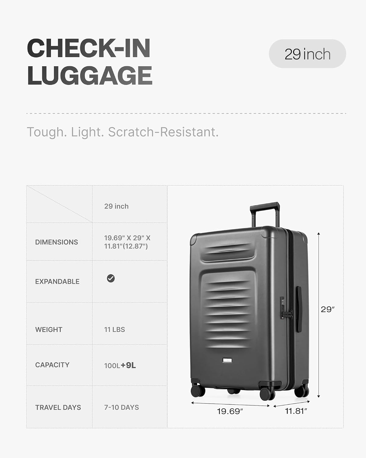 Coolife Expandable Luggage with TSA Lock Carry On Green | Front Pocket with Laptop Compartment,22x14x9 Airline Approved,Durable Hardshell Suitcases,Reinforced Bottom Groove