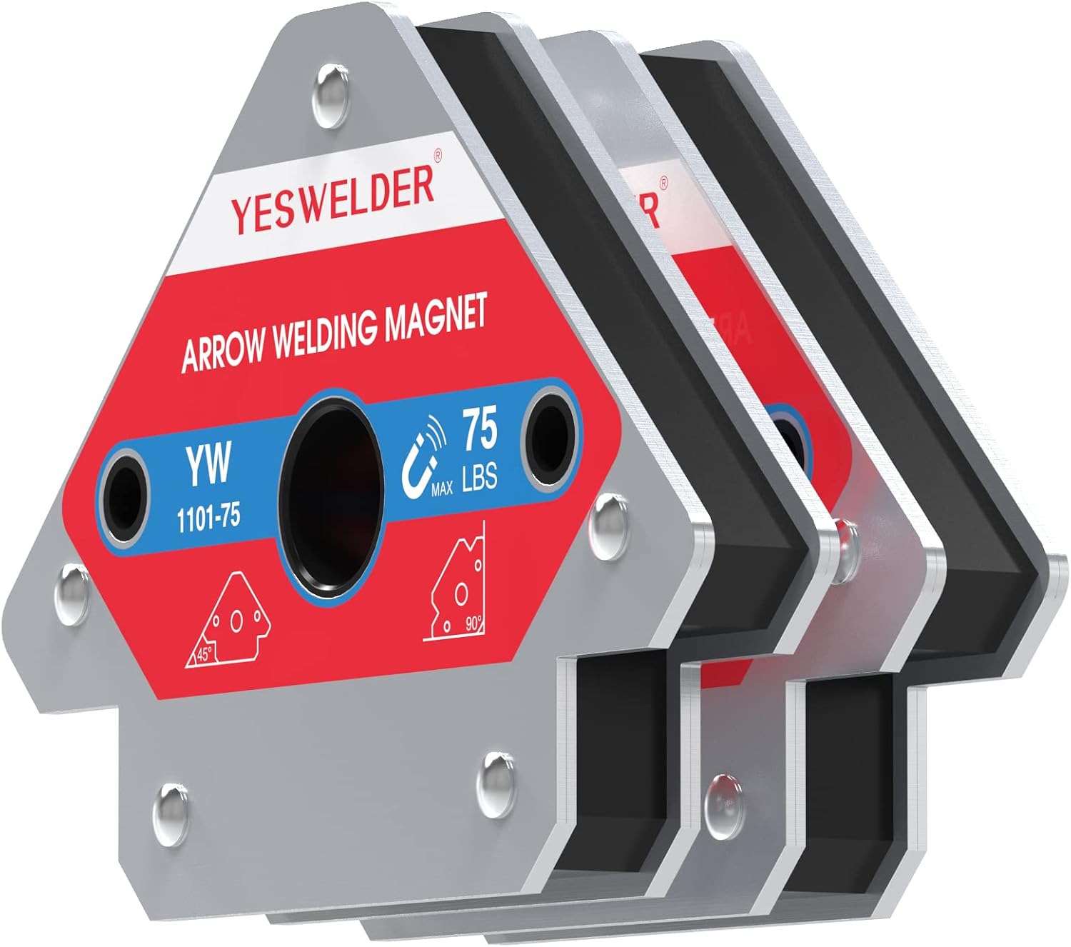 YESWELDER 4-Pc Welding Magnet Set, 50 lb Holding Power Welding Accessories