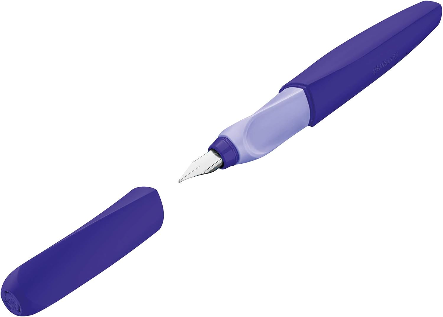 Pelikan Twist Fountain Pen with 1 Ink Cartridge, Medium Nib, Silver, Boxed (947101)