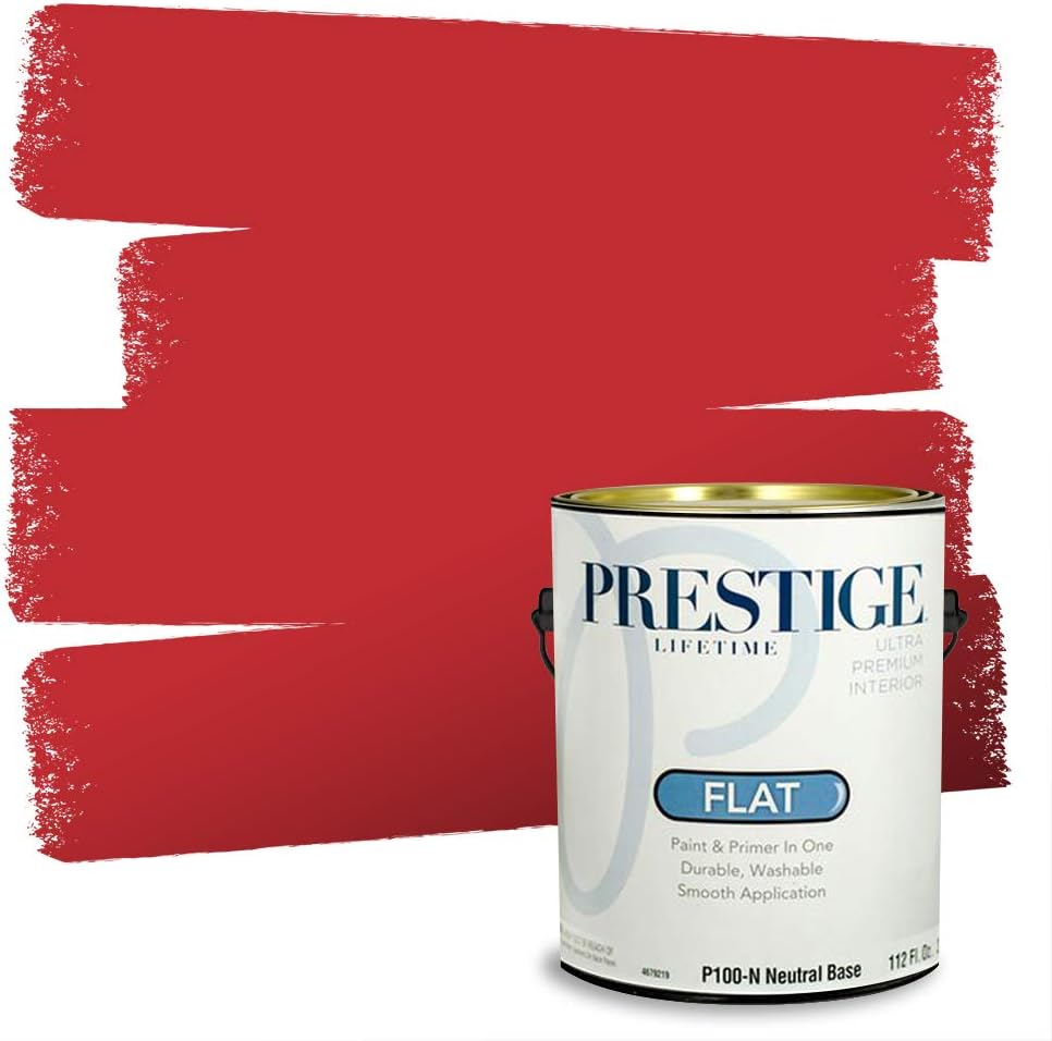 PRESTIGE Paints Exterior Paint and Primer In One, 1-Gallon, Satin, Comparable Match of Sherwin Williams* Real Red*