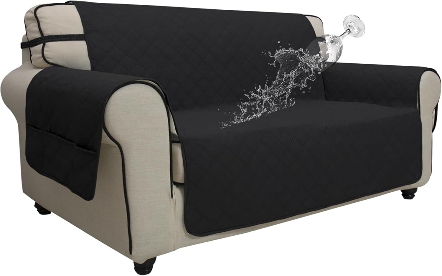 Easy-Going Waterproof Non-Slip Couch Cover, Small Recliner, Chocolate