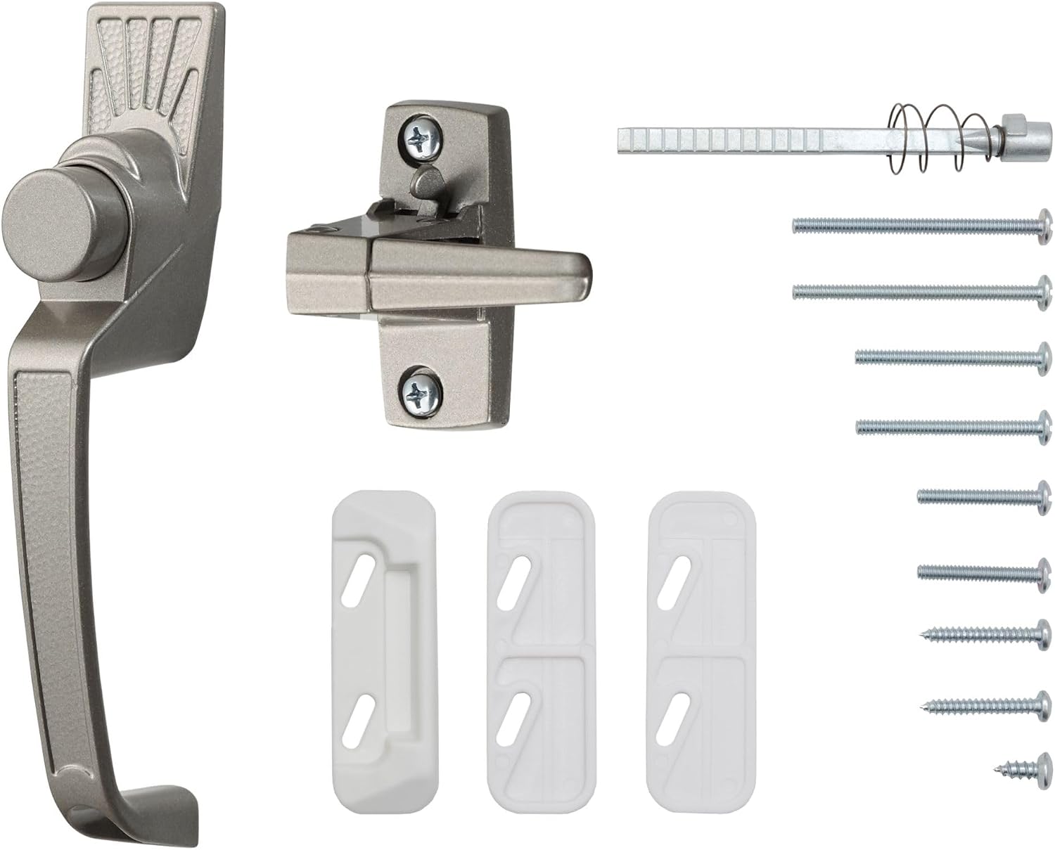 Ideal Security Model 11 Classic Push Button Handle with Latch for Storm Door and Screen Door, Silver