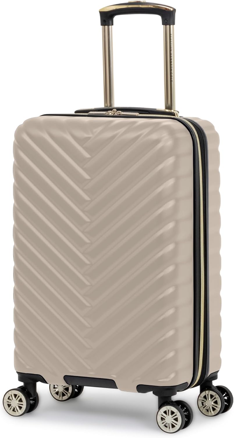 Kenneth Cole REACTION Madison Square Lightweight Hardside Chevron Expandable Spinner Luggage, Black, (28-Inch Checked)