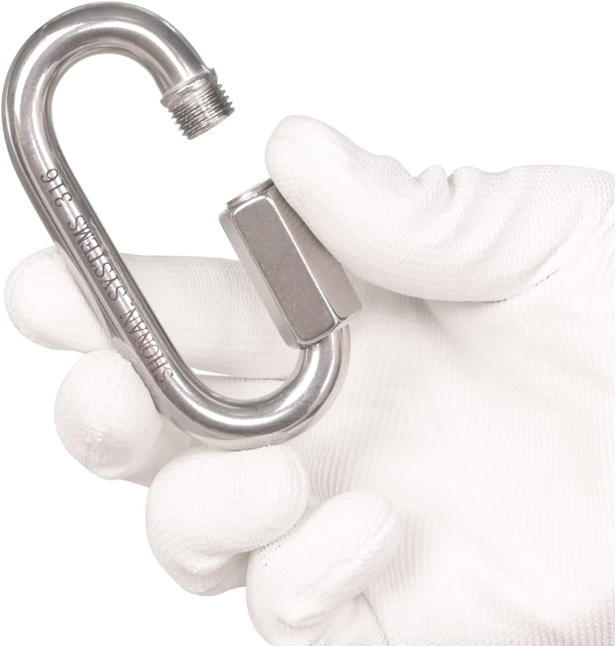 SHONAN Heavy Duty Marine Chain Quick Links, Stainless Steel Chain Connectors, Corrosion Resistant Locking Carabiners