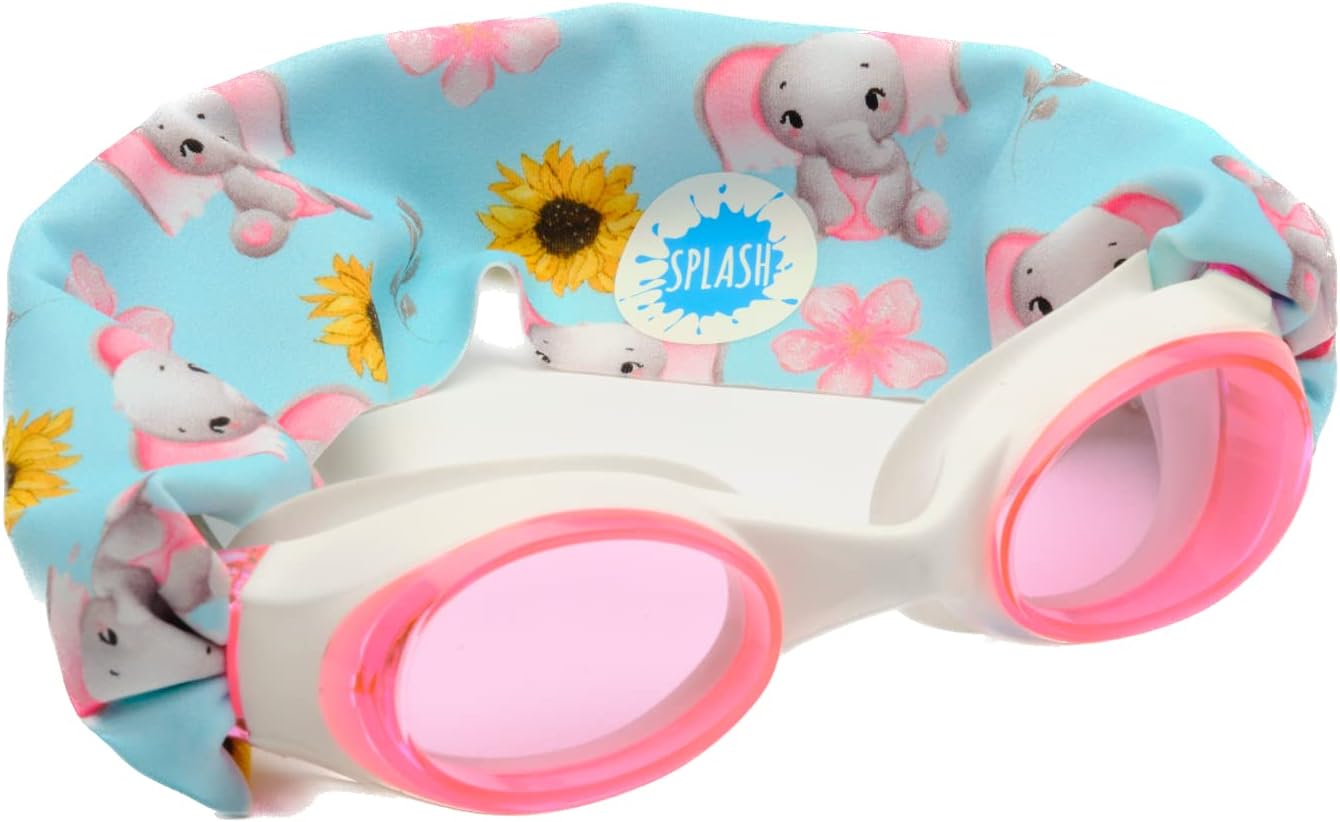 Splash Place SWIM GOGGLES with Fabric Strap - Adult & Kids Swim Goggles - PINKS & PURPLES