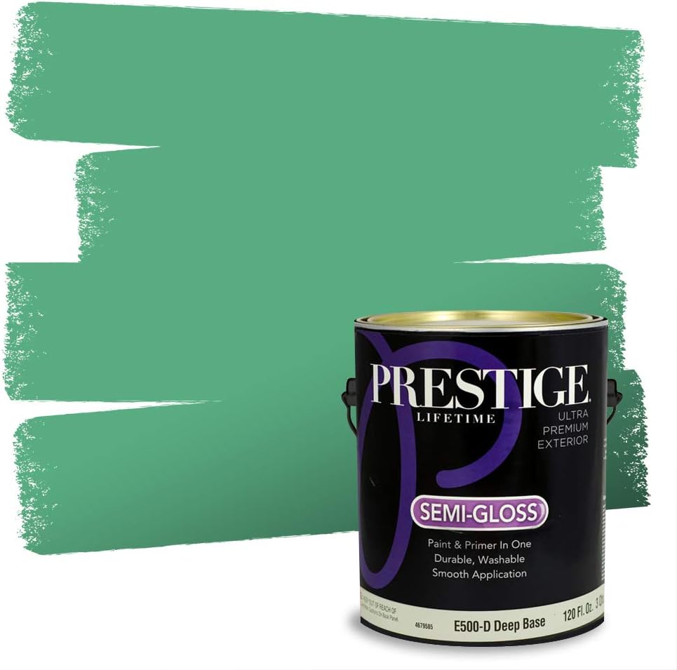 PRESTIGE Paints Exterior Paint and Primer In One, 1-Gallon, Semi-Gloss, Comparable Match of Sherwin Williams* Electric Lime*