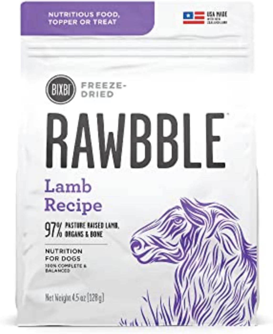 BIXBI Liberty Freeze-Dried Dog Food Topper & Treats, Beef – 98% Meat & Organs, No Refrigeration – USA Made, 26 oz