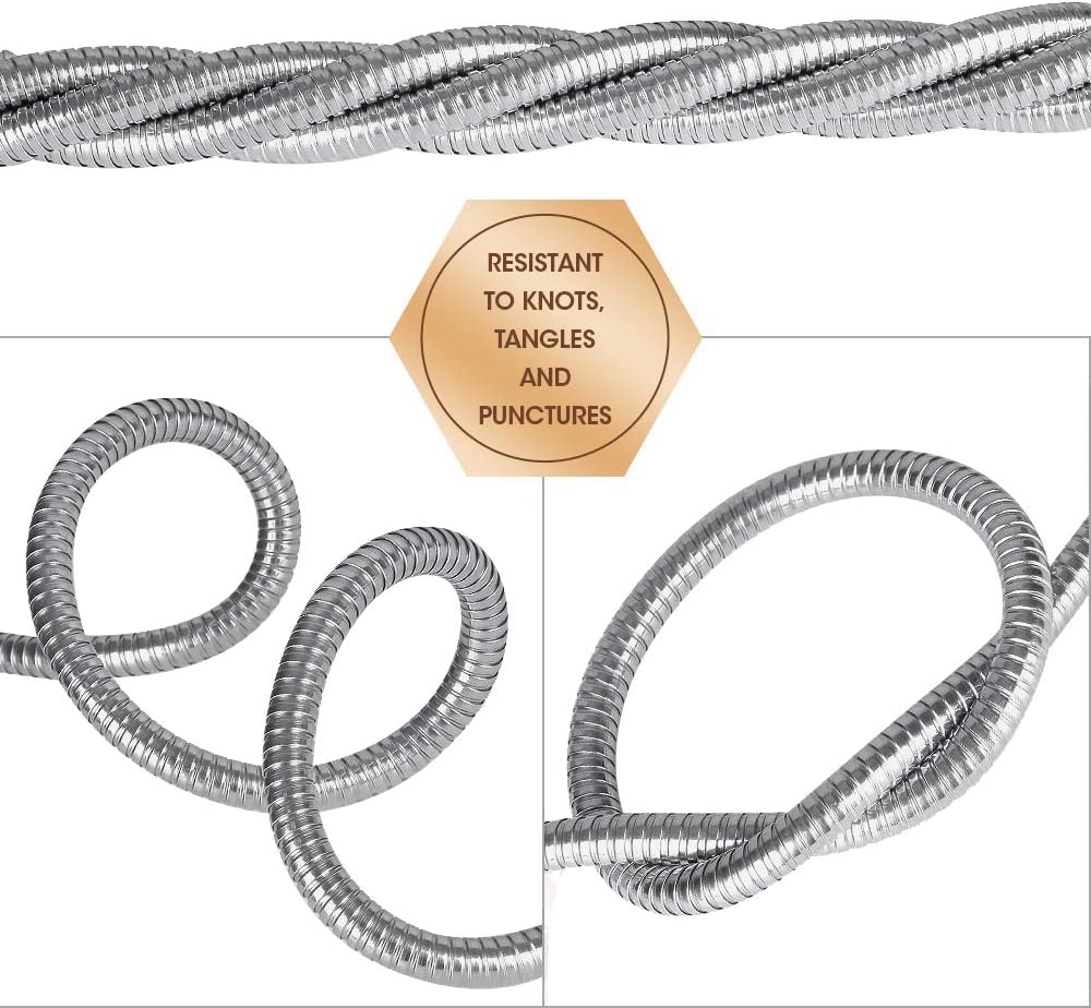 Beaulife Metal Garden Hose 100 ft Flexible No Kink Lightweight RV Drinking Water Hose Extension Leader Hose Heavy Duty Outdoor