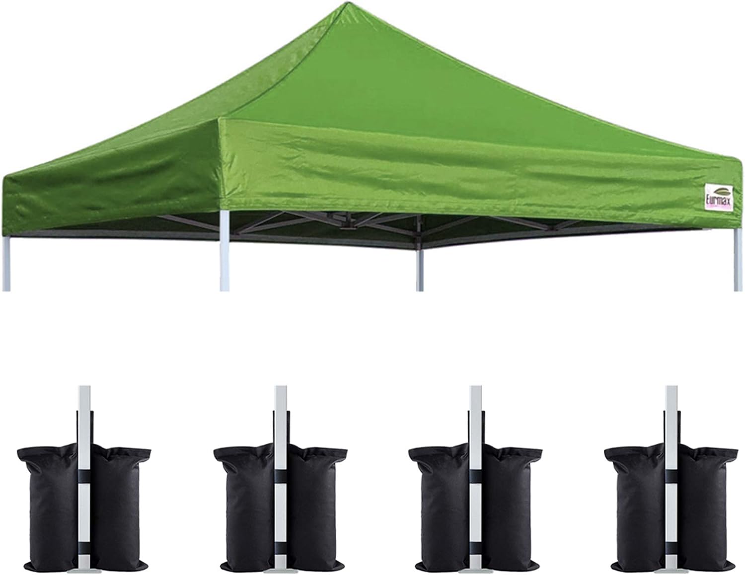 Eurmax USA 10x10 Pop Up Canopy Replacement Top,Universal Instant Canopy Cover ONLY,Heavy Duty UPF 50+ UV Protection,Water & Wind Resistant Tarp,30+ Colors Available,Bonus 4 Sand Bags (White)